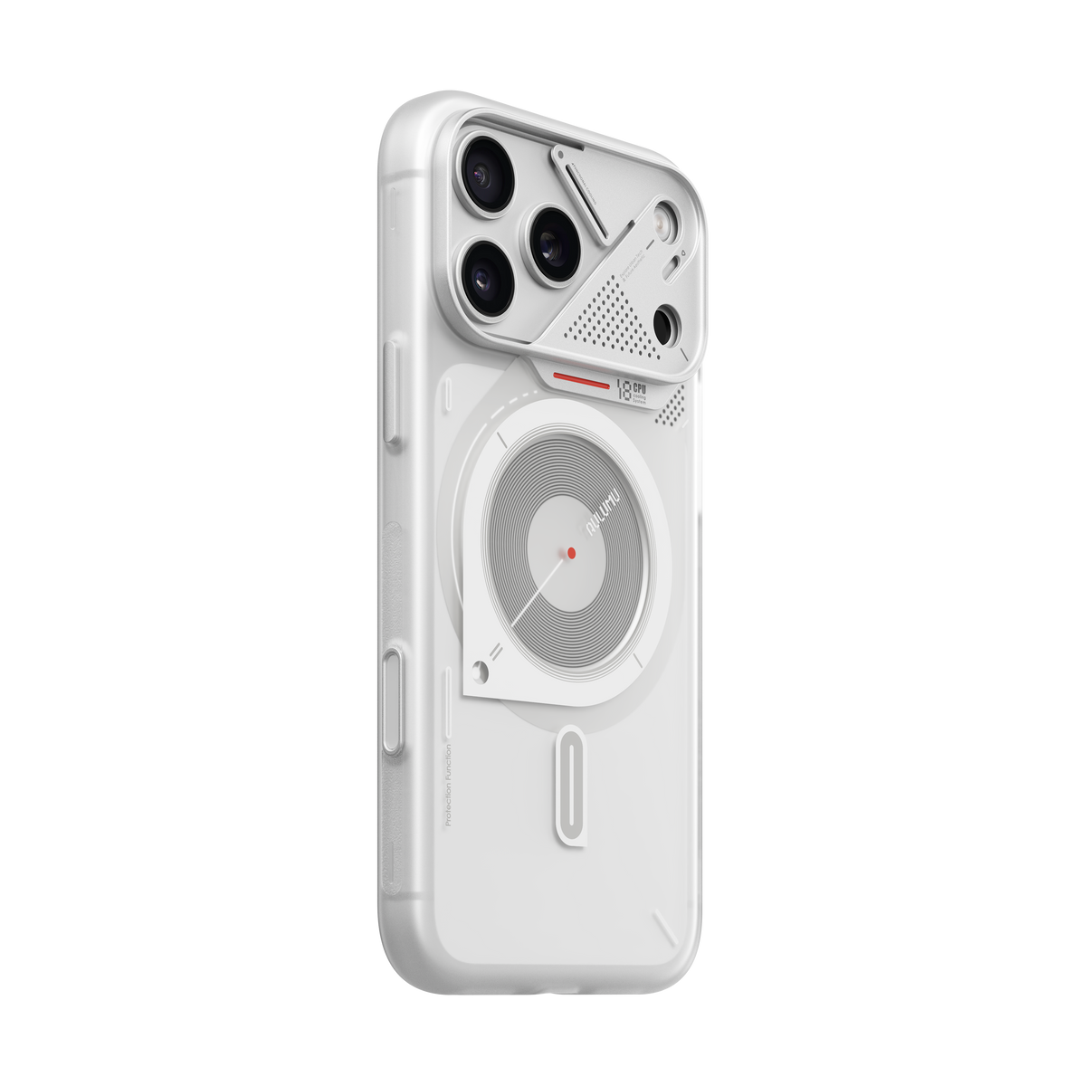 غطاء Aulumu A18 Hyper Frosted لهاتف iPhone 18 Pro / Pro Max - أبيض شفاف
